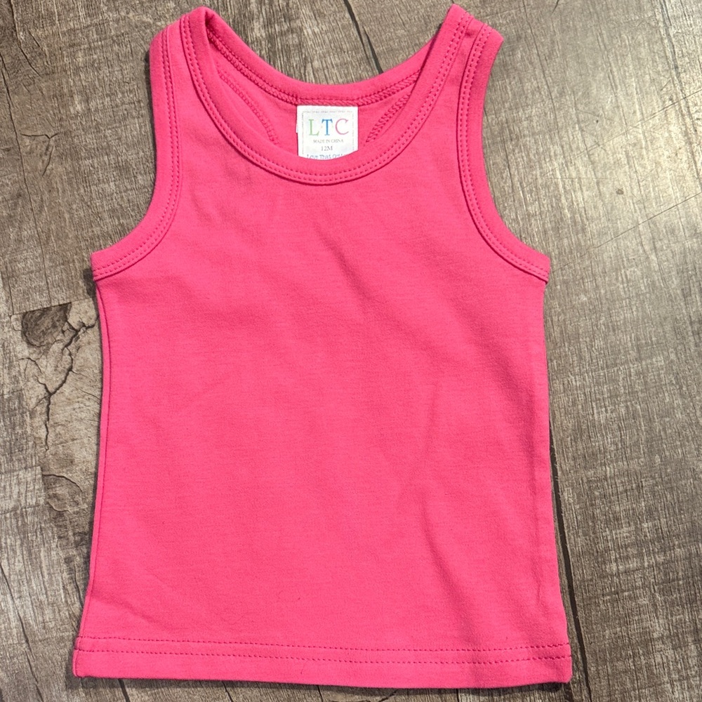 10/$10 LTC Bright Pink Kids Tank Top size 12 months 100% cotton